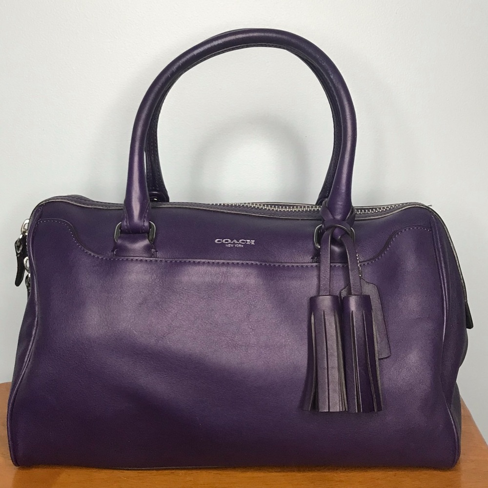 Coach Leather Legacy Haley Satchel Purse Purple